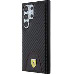 Carcasa Ferrari Carbon Stitched Bottom compatibila cu Samsung Galaxy S24 Ultra, Negru 3 - lerato.ro