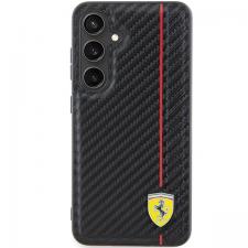 Carcasa Ferrari Carbon Printed Line compatibila cu Samsung Galaxy S24 Plus, Negru