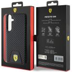 Carcasa Ferrari Carbon Stitched Bottom compatibila cu Samsung Galaxy S24 Plus, Negru 9 - lerato.ro