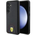 Carcasa Ferrari Carbon Stitched Bottom compatibila cu Samsung Galaxy S24, Negru 4 - lerato.ro