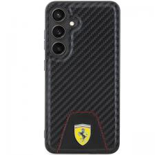 Carcasa Ferrari Carbon Stitched Bottom compatibila cu Samsung Galaxy S24, Negru