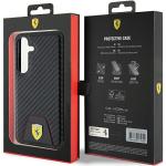 Carcasa Ferrari Carbon Stitched Bottom compatibila cu Samsung Galaxy S24, Negru 9 - lerato.ro
