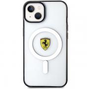 Carcasa Ferrari Translucent cu Magsafe compatibila cu iPhone 14 Plus / 15 Plus, Transparent
