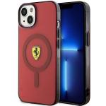 Carcasa Ferrari Translucent cu Magsafe compatibila cu iPhone 15 / 14 / 13, Rosu 4 - lerato.ro