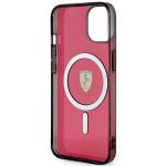 Carcasa Ferrari Translucent cu Magsafe compatibila cu iPhone 15 / 14 / 13, Rosu 8 - lerato.ro