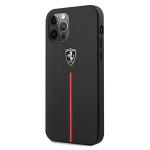 Carcasa Ferrari On Track Leather Nylon Stripe compatibila cu iPhone 12 Pro Max, Negru 3 - lerato.ro