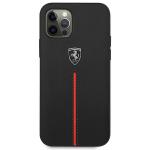 Carcasa Ferrari On Track Leather Nylon Stripe compatibila cu iPhone 12 Pro Max, Negru 2 - lerato.ro