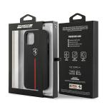 Carcasa Ferrari On Track Leather Nylon Stripe compatibila cu iPhone 12 Pro Max, Negru 9 - lerato.ro
