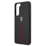 Carcasa Ferrari On Track Leather Nylon Stripe compatibila cu Samsung Galaxy S21 Plus, Negru 7 - lerato.ro