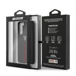 Carcasa Ferrari On Track Leather Nylon Stripe compatibila cu Samsung Galaxy S21 Plus, Negru 9 - lerato.ro