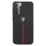 Carcasa Ferrari On Track Leather Nylon Stripe compatibila cu Samsung Galaxy S21, Negru 2 - lerato.ro