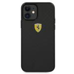 Carcasa Ferrari On Track Real Carbon compatibila cu iPhone 12 Mini, Negru 4 - lerato.ro
