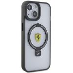 Carcasa Ferrari Ring Stand MagSafe compatibila cu iPhone 14 Plus / 15 Plus Clear 8 - lerato.ro