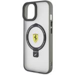 Carcasa Ferrari Ring Stand MagSafe compatibila cu iPhone 14 Plus / 15 Plus Clear 5 - lerato.ro