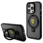 Carcasa Ferrari Ring Stand MagSafe compatibila cu iPhone 15 Pro Max Black 8 - lerato.ro