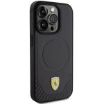 Carcasa Ferrari Carbon Metal Logo MagSafe compatibila cu iPhone 15 Pro Black 7 - lerato.ro