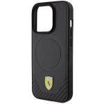 Carcasa Ferrari Carbon Metal Logo MagSafe compatibila cu iPhone 15 Pro Black 8 - lerato.ro