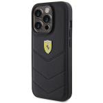 Carcasa Ferrari Quilted Metal Logo compatibila cu iPhone 15 Pro Black 5 - lerato.ro