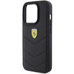 Carcasa Ferrari Quilted Metal Logo compatibila cu iPhone 15 Pro Black 6 - lerato.ro