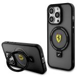 Carcasa Ferrari Ring Stand MagSafe compatibila cu iPhone 15 Pro Black 5 - lerato.ro