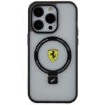 Carcasa Ferrari Ring Stand MagSafe compatibila cu iPhone 15 Pro Clear 2 - lerato.ro