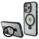 Carcasa Ferrari Ring Stand MagSafe compatibila cu iPhone 15 Pro Clear 6 - lerato.ro