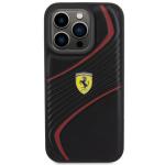 Carcasa Ferrari Twist Metal Logo compatibila cu iPhone 15 Pro Black 2 - lerato.ro