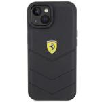 Carcasa Ferrari Quilted Metal Logo compatibila cu iPhone 15 Black 2 - lerato.ro