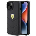 Carcasa Ferrari Quilted Metal Logo compatibila cu iPhone 15 Black 4 - lerato.ro