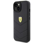 Carcasa Ferrari Quilted Metal Logo compatibila cu iPhone 15 Black 3 - lerato.ro