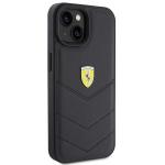 Carcasa Ferrari Quilted Metal Logo compatibila cu iPhone 15 Black 6 - lerato.ro