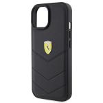 Carcasa Ferrari Quilted Metal Logo compatibila cu iPhone 15 Black 5 - lerato.ro