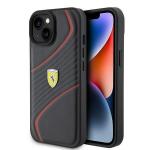 Carcasa Ferrari Twist Metal Logo compatibila cu iPhone 15 Black 3 - lerato.ro