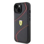 Carcasa Ferrari Twist Metal Logo compatibila cu iPhone 15 Black 4 - lerato.ro