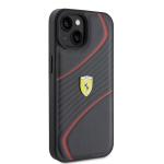 Carcasa Ferrari Twist Metal Logo compatibila cu iPhone 15 Black 8 - lerato.ro