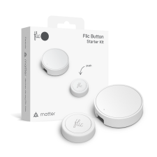 Prize si intrerupatoare smart, Intrerupator Flic Smart Button, Flic Hub Mini inclus, 3 moduri de control, CR2032, Bluetooth, Alb, lerato.ro