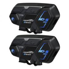Interfoane moto, Set 2 intercom pentru casca moto Fodsports M1-S Pro, Bluetooth 5.0, Microfon anti-zgomot, Autonomie 20h, Negru, lerato.ro
