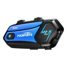 Interfoane moto, Intercom pentru casca moto Fodsports M1-S Plus, Bluetooth 5.0, Microfon anti-zgomot, Autonomie 900mAh, Albastru, lerato.ro