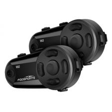 Interfoane moto, Set 2 intercom pentru casca moto Fodsports V6S, Bluetooth 5.0, Radio FM, Microfon anti-zgomot, Autonomie 850mAh, Negru, lerato.ro