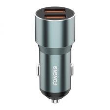 Accesorii auto, Incarcator auto Foneng C19, 2xUSB-A, 36W, Silver, lerato.ro