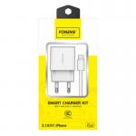 Incarcator retea Foneng K210, 2.1A, 1xUSB-A, Cablu USB la Lightning, Alb 4 - lerato.ro