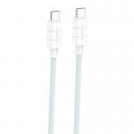 Cablu pentru incarcare si transfer de date Foneng XS02, 2x USB Type-C, PD 60W, 1.2m, Albastru 2 - lerato.ro