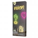 Neon decorativ LED Forever Light FLNEO6, model BOLT, Baterii si USB, Rosu