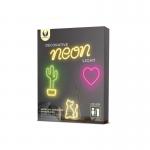 Neon decorativ LED Forever Light FLNEO3, model CAT, Baterii si USB, Galben 3 - lerato.ro