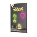 Neon decorativ LED Forever Light FLNEO1, model UNICORN, Baterii si USB, Roz