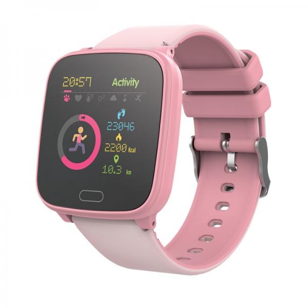 Ceas smartwatch pentru copii Forever iGO JW-100, 160 mAh, IP68, Bluetooth 4.0, ideal pentru activitati sportive, Roz 1 - lerato.ro