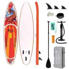 Placa de paddleboarding FunWater Feath-R Lite Koi, 350 x 83 x 15 cm, Antiderapanta, Gonflabila, Set accesorii inclus, Graphics
