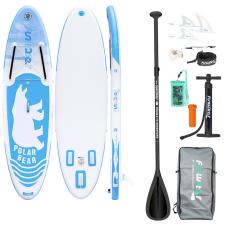 Placa de paddleboarding FunWater SUP SUPFW07A, 320 x 83 x 15 cm, Antiderapanta, Gonflabila, Set accesorii inclus, Albastru