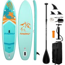 Placa de paddleboarding FunWater SUP SUPFW70A, 350 x 86 x 15 cm, Antiderapanta, Gonflabila, Set accesorii inclus, Turcoaz