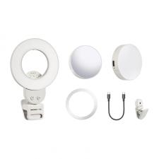 Set 2-in-1 GODOX LR, 1x Lampa LED compacta LR15Bi, 1x Lumina inelara LR30Bi, 2800-6500K, Lumina reglabila, USB-C, Alb
